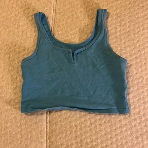 Blue cropped tank top